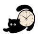 thumbnail image 2 of Reloj de pared silencioso, reloj decorativo que no hace tictac, decoración del hogar, reloj de gato para colgar en la pared 30cmx27cm, 2 of 9