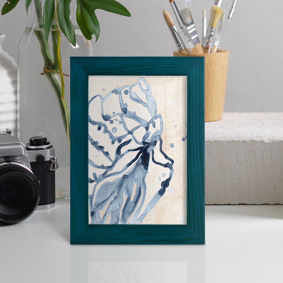 Water Shells I - Framed Print w/glass - Ocean Blue