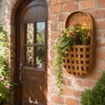 thumbnail image 4 of Indoor Wooden Hanging Basket, Wall Decoration Storage Basket, Hand Woven Solid Wood Chips Flower Arrangement Wall Decor With Hanging Rope For Kitchen Entryway Bathroom, 4 of 7