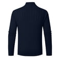 thumbnail image 3 of Fall Sweaters for Men with Zipper Stand Collared Long Sleeve Knitted Sweatshirts Stretchy Slim-Fit Pullover Solid Color Office Work Sweater Shirts, 3 of 7