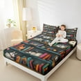 thumbnail image 4 of jejeloiu Cute Cat Queen Sheet Sets,Reading Books Theme Flat Sheet,Retro Bookshelf Queen Fitted Sheet For Child,Lightweight Room Decor,4pcs, 4 of 7