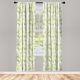 thumbnail image 4 of Ambesonne Abstract Window Curtains, Geometric Modern Elements, Each 28" W x 95" L, Lime Green White, 4 of 4
