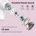 thumbnail image 5 of Wireless Earbuds,Bluetooth Headphones 5.3 with LED Power Display Charging Case 48Hrs Playtime HiFi Stereo Earphones,in-Ear Built-in Mic for iPhone Android Cell Phone HD Call,Rose Gold Ear Buds(pink), 5 of 7