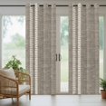 thumbnail image 5 of Flax Gray Outdoor Curtains for Patio, Oatmeal Beige Woven Fabric Texture Rustic Farmhouse Sunshade Privacy Drapes Grommet Waterproof Outside Curtains for Porch/Cabana/Balcony 54"x 108", 1 Panel, 5 of 9