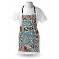 thumbnail image 4 of Girls Have Super Powers Apron, Floral Design with Calligraphy Doodle and Motifs Inspirational, Unisex Kitchen Bib with Adjustable Neck for Cooking Gardening, Adult Size, Multicolor, by Ambesonne, 4 of 4