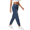 thumbnail image 4 of Pantalones de mezclilla elásticos de cintura alta para mujer Daring Diva, jogger, tamaño XS, color azul, 4 of 6
