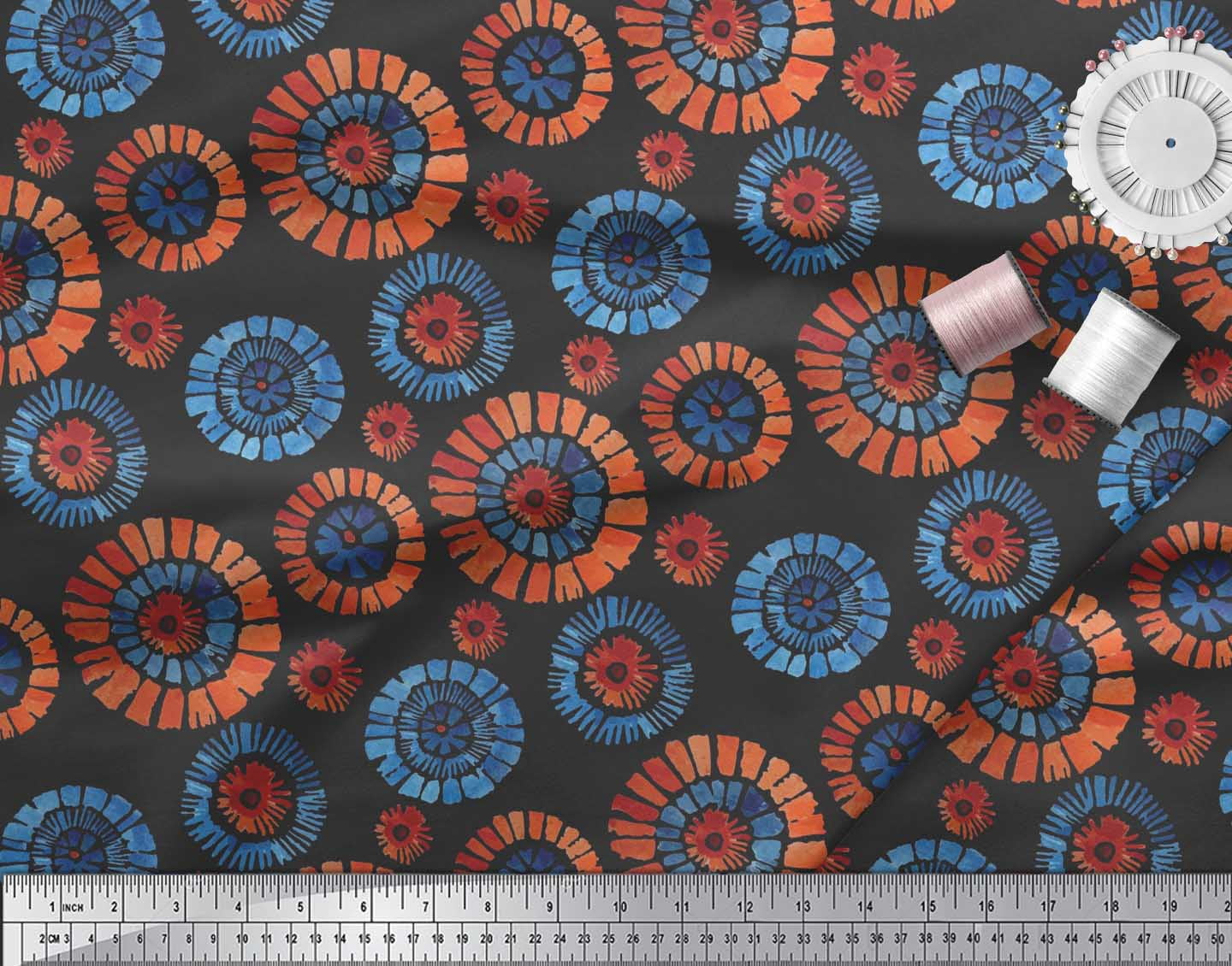 Soimoi Cotton Cambric Fabric Brush Stroke Abstract Print Fabric by the Yard 42 Inch Wide