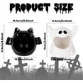 thumbnail image 2 of 2Pcs Halloween Candy Bowls, Bat Ghost Ceramic Dish Candle Holder Tiered Tray Ornament Tableware Party Decor, 2 of 6