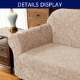 thumbnail image 6 of Subrtex 2-piece Jacquard Damask Stretch Sofa Cover Sofa Slipcover, Oatmeal, 6 of 7