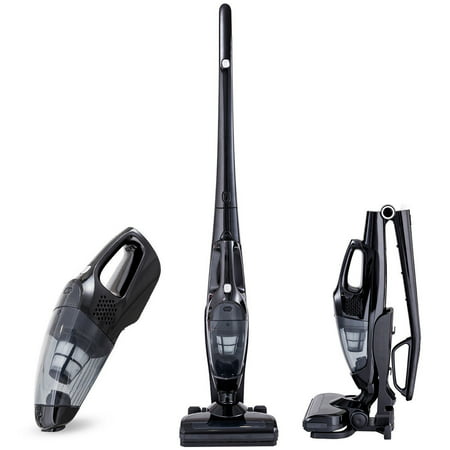 GHP Black ABS & PP 2-in-1 Upright Cordless Design Swivel Head Handheld Vacuum (Best Single Floor House Designs)