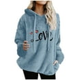 thumbnail image 3 of Aboser Womens Fuzzy Sherpa Pullover Hoodies Fluffy Fleece Sweatshirt Cute Love Printed Tops Winter 2026 Warm Plush Hoodie Drawstring Long Sleeve Loungewear with Pockets, 3 of 7