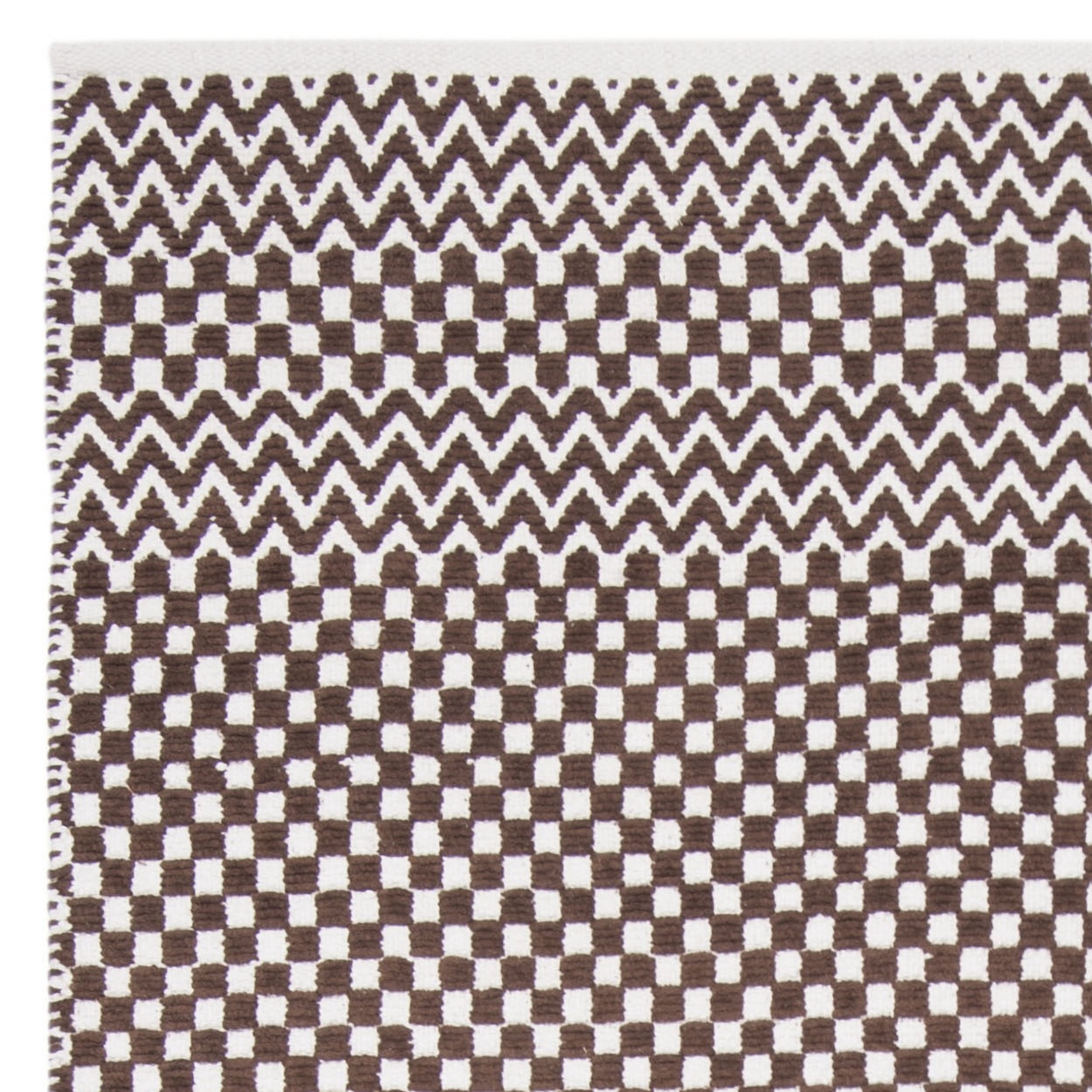 SAFAVIEH Boston Peter Geometric Cotton Area Rug, Brown, 6' x 9'