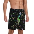 thumbnail image 2 of Naloa Music Notes Men's Short Pajama Pants, Pj Shorts, Lounge Comfort Shorts-Large, 2 of 6