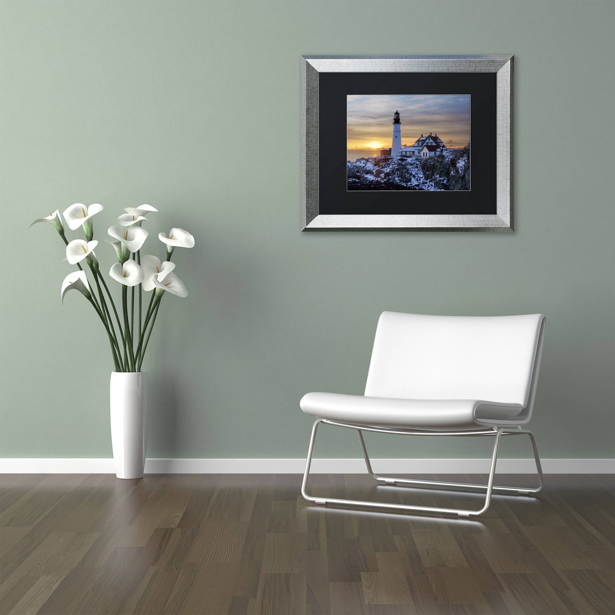 Trademark Fine Art "Maine Classic" Canvas Art by Michael Blanchette Photography Black Matte, Silver Frame