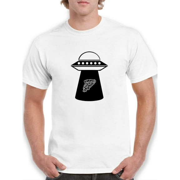Alien Pizza Graphic Men White T-Shirt, Male Small