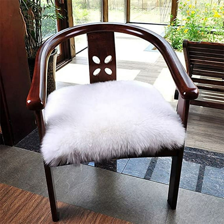 1pc Square Seat Cushion With Small Furry Ball & Lace Trim Decor For Car,  Home, Office, Women, Autumn/winter