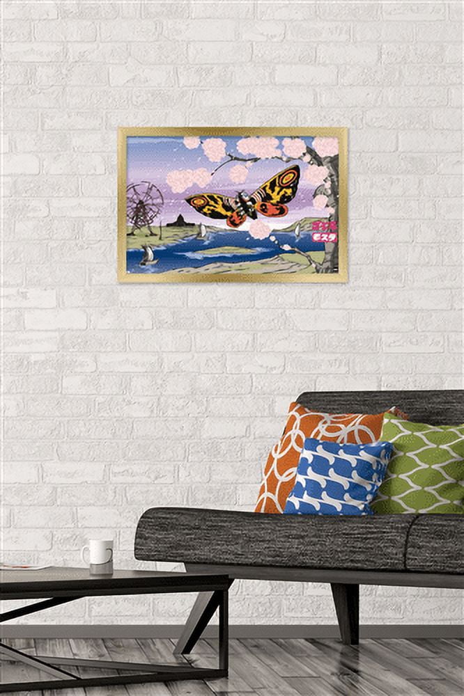 Godzilla - Mothra Wall Poster, 14.725" x 22.375", Framed