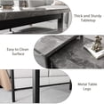 thumbnail image 4 of Coffee Table Set of 3, Modern Coffee Table with 2 Square End Side Tables for Living Room, 4 of 6