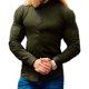 thumbnail image 4 of Men Muscle Dress Shirts Slim Stretch Stand-Up Collar Long Sleeve Button Shirts, 4 of 8