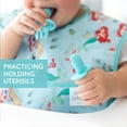 thumbnail image 3 of Bumkins Baby Feeding Chewtensils, Training Fork and Spoon Set, Utensils Ages 6 Mos+ (Blue), 3 of 7