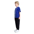 thumbnail image 3 of TOPTIE Boys Baseball Jersey, Kids Button Down Jersey T-Shirt Softball-Blue White-12 months, 3 of 8