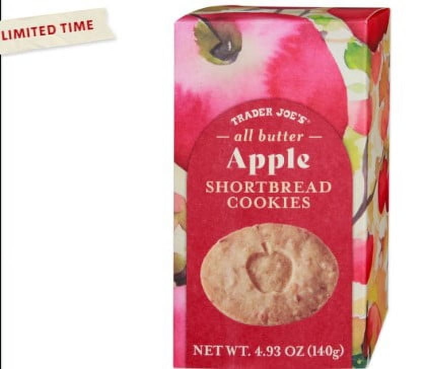 Trader Joe's Apple Shortbread Cookies - all butter - 4.93 oz  x 2 packs