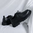 thumbnail image 4 of Zapatos de cuero pequeños para hombre, estilo británico, zapatos de hombre de gran tamaño, zapatos de moda antiguos con doble cordón negro, 4 of 5