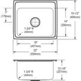 thumbnail image 2 of Elkay, DLR2219100 , 18 Gauge Stainless Steel 22" x 19.5" x 10.125" Single Bowl Drop-in Kitchen Sink, Sinks, 2 of 7