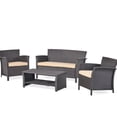 thumbnail image 2 of 4 - Piece Outdoor Seating Set | Great for Entertaining in Any Outdoor Area | PE Rattan, Iron and Waterproof Fabric Design | Improve Outdoor Ambiance, 2 of 7