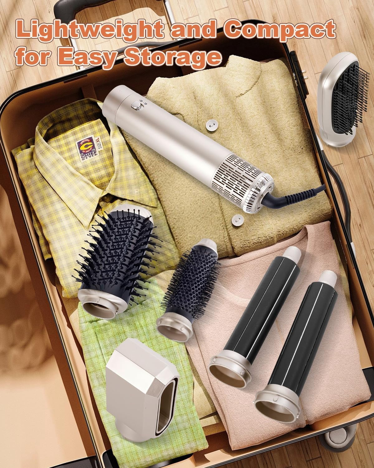 5-in-1 Hot Air Styler with Flex Hair Dryer & Diffuser - 110,000 RPM High-Speed Auto Wrap for Straight, Volumize, Wavy and Curly Hair