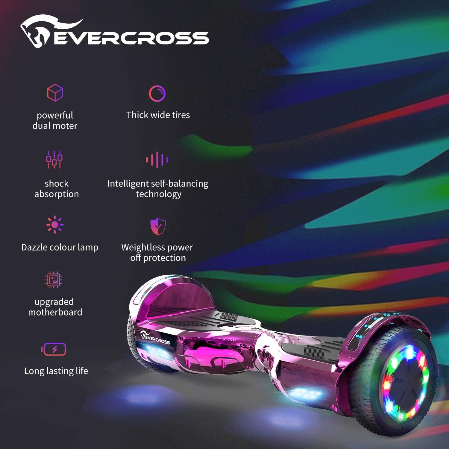 EVERCROSS 8,5 Hoverboards Hover Boards für Kinder Jugendliche Erwachsene… App-fähige Bluetooth Hoverboards Offroad All Terrain Self Balancing Scooter 