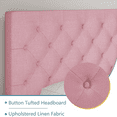 thumbnail image 2 of 4 Ever Winner Adjustable Pink Tufted Headboard Full Size Upholstered Platform Bed Frame, 2 of 8