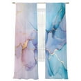 thumbnail image 2 of Pink Blue Marble Sheer Curtains 108 Inches Long 2 Panels Fluid Art Abstract Light Filtering Semi Sheer Window Curtains Drapes for Bedroom Living Room 52"x108", 2 of 7
