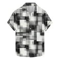 thumbnail image 2 of Aueoeo Big & Tall Shirts for Men Short Sleeve Button Up Shirts Mens Loose Summer Vacation Plaid Shirt Casual Colorful T-Shirt for Party Clubwear 3X 4X 5X Gray, 2 of 5