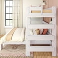 thumbnail image 5 of Max & Lily Solid Wood Modern Farmhouse Bunk Bed, L-Shaped Twin over Queen Bed Frame For Kids, 5 of 9