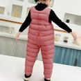 thumbnail image 6 of Odeerbi Toddler Boys Girls Clothes Winter Jumpsuit Baby Romper Children's Winter Down Cotton Pants Infants Openable Thickening Jumpsuit Pink 5-6 Years, 6 of 6