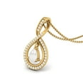 thumbnail image 2 of Teardrop Pear Shape Pearl Pendant 925 Sterling Silver Gold Vermeil Women's Chain Necklace, 2 of 3