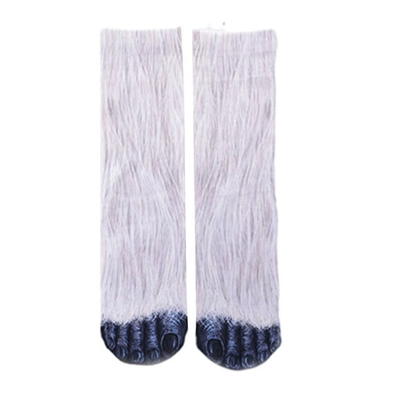 Aellinatey 3D Print Animal Foot Socks 1 Pair Funny Digital Simulation Socks Unisex for Men Women Teens Halloween Christmas Costume