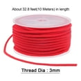 thumbnail image 2 of Uxcell Nylon Beading Cord 3mm x 32.8 Feet Braided Knotting String for Bracelet Making, Red, 2 of 4