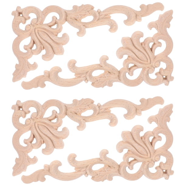 apliques de madera tallada: apliques decorativos vintage de madera para puertas de armarios, armarios, paredes, muebles y decoración.