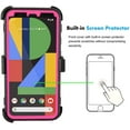 thumbnail image 3 of Mignova for Google Pixel 4XL 6.3 inch Case, Heavy-Duty Full-Body Rugged Dual-Layer Shockproof Protective Cover with Kickstand and Built-in-Screen Protector for Google Pixel 4XL (Pink), 3 of 6