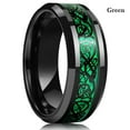 thumbnail image 1 of Fashion Men's 8mm Red Tungsten Wedding Celtic Dragon Rings Inlaid Blue Zircon Stainless Steel Green Carbon Fibre Rings For Men C 6, 1 of 6