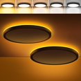 thumbnail image 1 of Brightever Black LED Flush Mount Ceiling Lights with Night Light, 12 Inch 2 Packs, 24W 2400LM Ceiling Light Fixtures, Dimmable &, 1 of 7