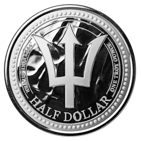2024 1 oz Silver Coin - Barbados Silver Trident BU Legal Tender of Barbados .9999 Fine Silver Coin