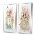 thumbnail image 3 of Designart "Vintage Floral Perfume Bottle in Pastel I" Perfumes Framed Wall Art Set Of 2 - Glam Blue Framed Wall Art Set Of 2, 3 of 6