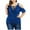 Blue, variant on TOPUUTP Women's Plus Size Lace up Ribbed Tops Casual T-Shirts Gothic Corset Top