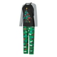 thumbnail image 3 of Elippeo Christmas Family Pajamas Matching Set, Long Sleeve Tree Print T-shirt with Plaid Dinosaur Pants Sleepwear Loungewear, 3 of 10