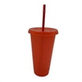 thumbnail image 2 of Gobelet avec Couvercle et Paille Bouteille Réutilisable en Plastique PP pour Boisson Froide Café Jus Smoothie, 2 of 7