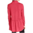 thumbnail image 4 of BiZtdJrK Womens Tunic Sweatshirts Ruffle Long Sleeve Babydoll Tops Draped Crew Neck Dressy Casual Pullover Sweatshirt Watermelon Red L, 4 of 8