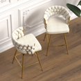 thumbnail image 3 of Bar Stool Set of 4, 360-Degree Swivel Accent Armchair with Integrated Backrests and Armrests, Bar Counter Chair with Metal Chair Legs, Home Kitchen, Pub, White, 3 of 9